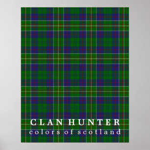 Clan Hunter Colours of Scotland Tartan Poster