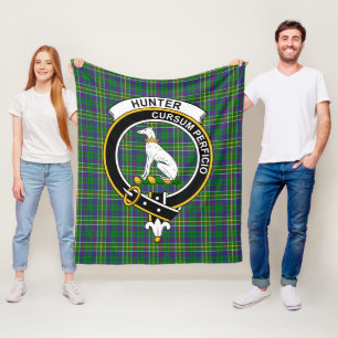 Clan Hunter of Hunterston Tartan Plaid Fleece Blanket