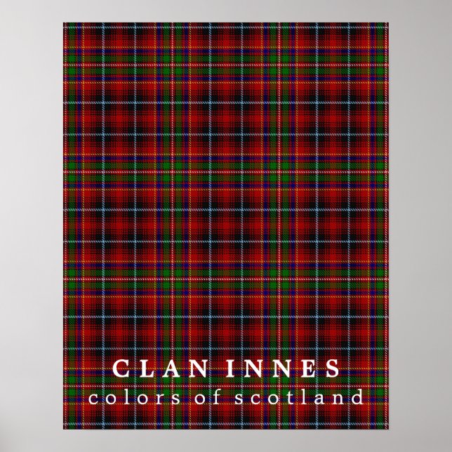 Clan Innes Colours of Scotland Tartan Poster (Front)