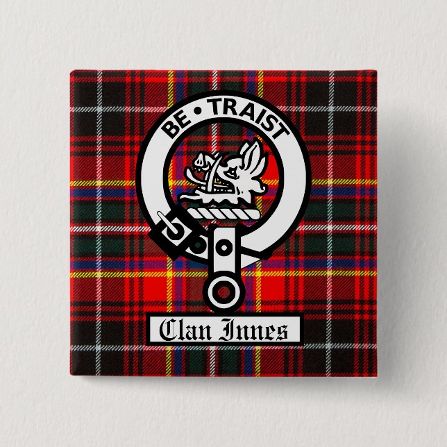 Clan Innes Crest Badge and Tartan (Front)