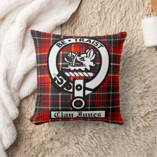 Clan Innes Crest Badge and Tartan Cushion
