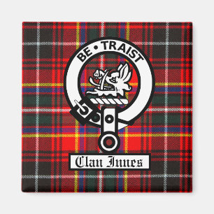 Clan Innes Crest Badge and Tartan Magnet