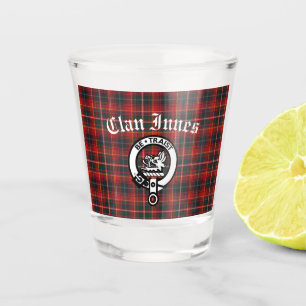 Clan Innes Crest Badge and Tartan Shot Glass