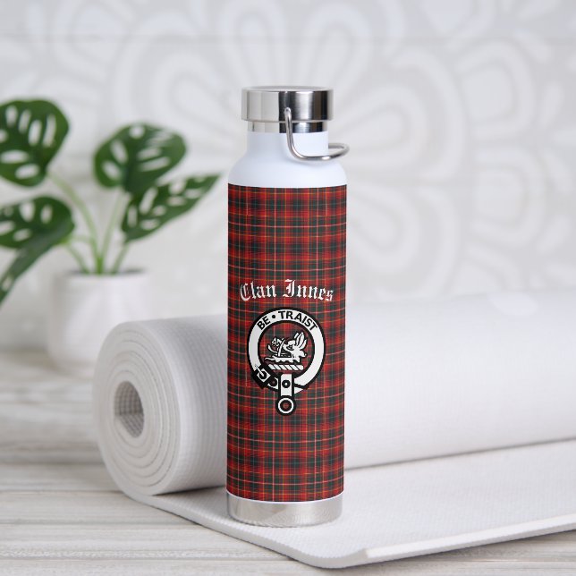 Clan Innes Crest Badge and Tartan  Water Bottle (Yoga)