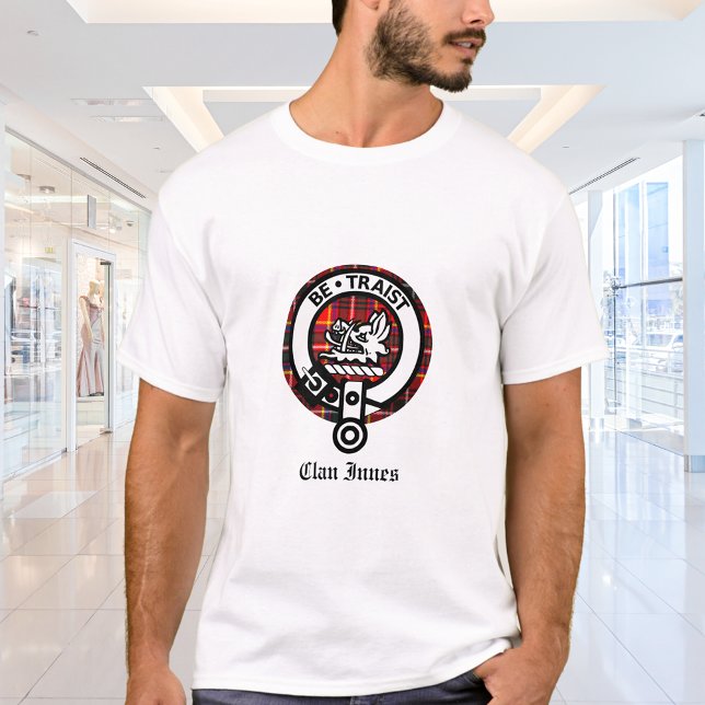 Clan Innes Crest Badge & Tartan T-Shirt (Creator Uploaded)