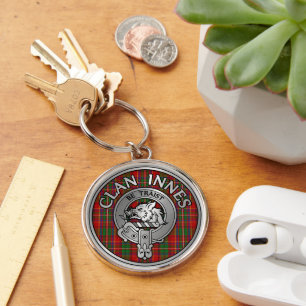 Clan Innes Crest & Tartan Key Ring