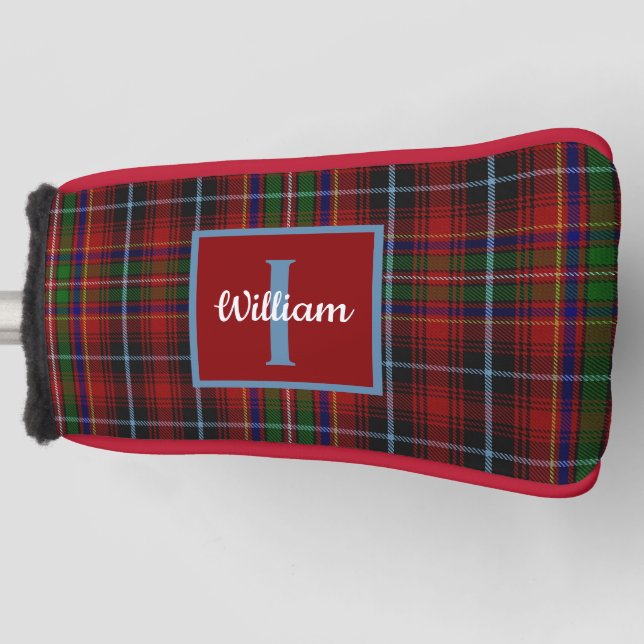 Clan Innes Plaid Monogrammed Golf Head Cover (Front)