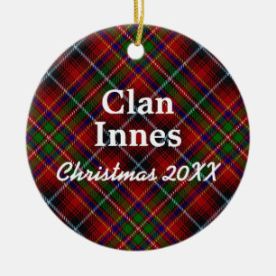 Clan Innes Scottish Tartan Ceramic Ornament