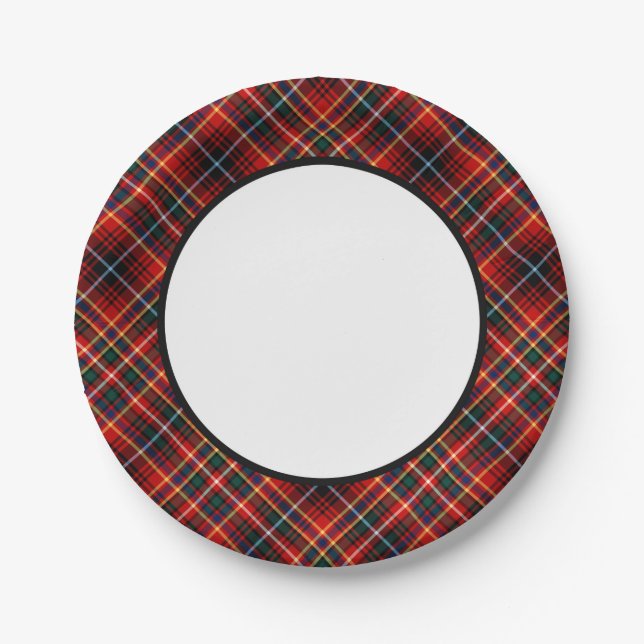 Clan Innes Tartan Border Paper Plate (Front)