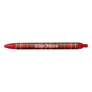 Clan Innes Tartan Plaid Black Ink Pen