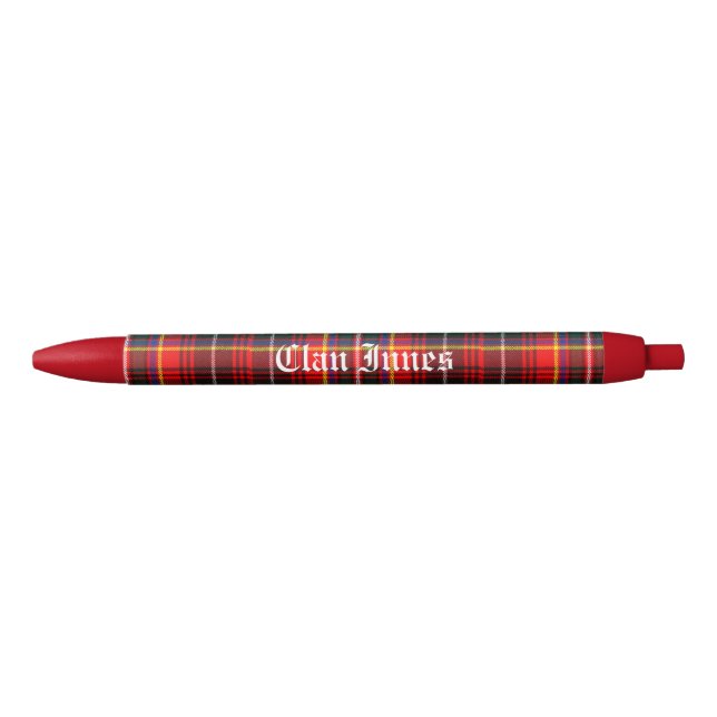 Clan Innes Tartan Plaid Black Ink Pen (Front)