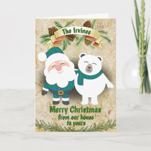 Clan Irvine Irwin Tartan Plaid Christmas Holiday Card