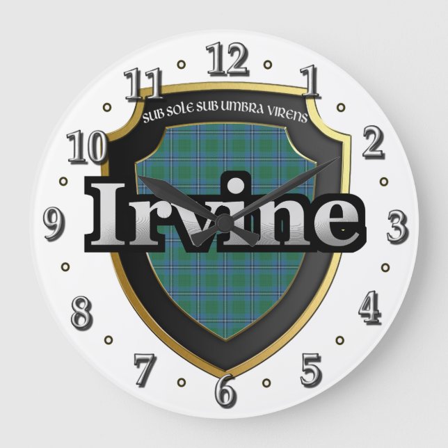 Clan Irvine Tartan Scottish Dream Clock (Front)