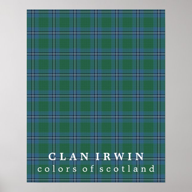 Clan Irwin Colours of Scotland Tartan Poster (Front)