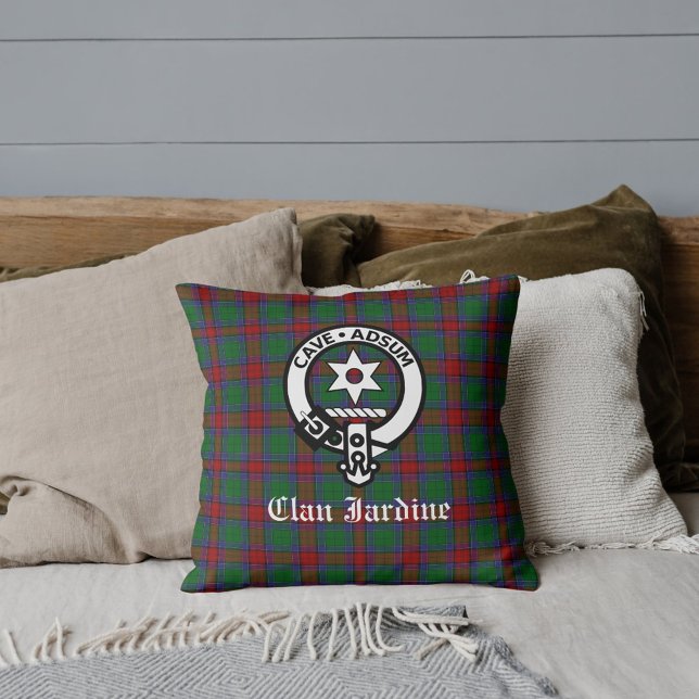 Clan Jardine Crest Badge And Tartan Cushion (Creator Uploaded)
