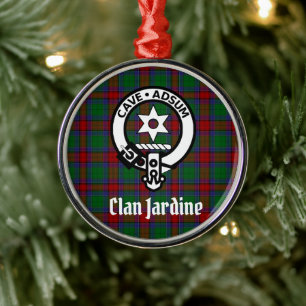 Clan Jardine Crest Badge And Tartan  Metal Ornament