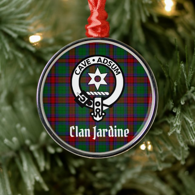 Clan Jardine Crest Badge And Tartan  Metal Ornament (Tree)