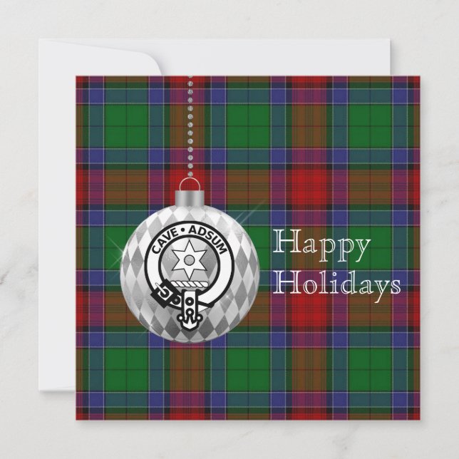 Clan Jardine Ornament Personalised Flat Holiday Card (Front)