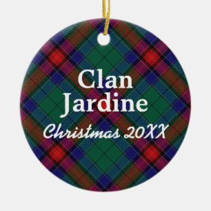 Clan Jardine Scottish Tartan Ceramic Tree Decoration