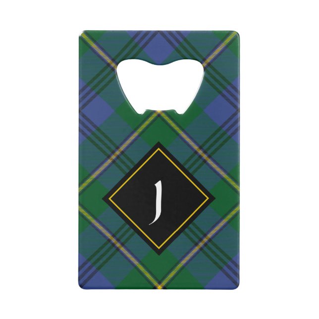 Clan Johnston Crest over Tartan (Front)
