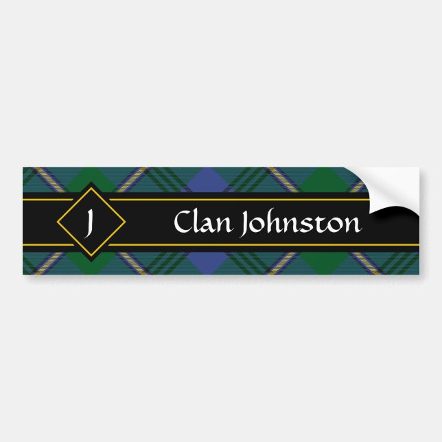 Clan Johnston Tartan Bumper Sticker (Front)