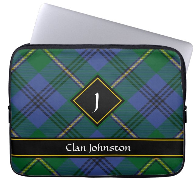 Clan Johnston Tartan Laptop Sleeve (Front)