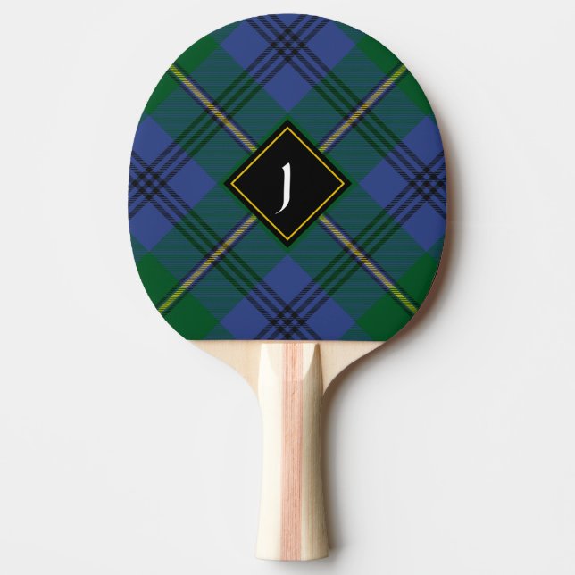Clan Johnston Tartan Ping Pong Paddle (Front)