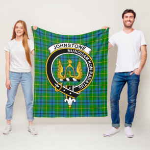 Clan Johnston Tartan Plaid Fleece Blanket