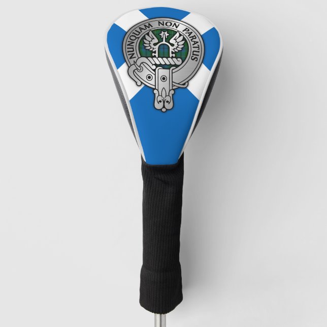 Clan Johnstone Crest & Tartan Golf Head Cover (Front)