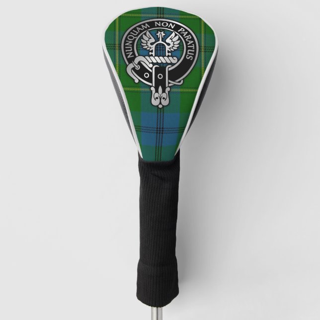 Clan Johnstone Crest & Tartan Golf Head Cover (Front)