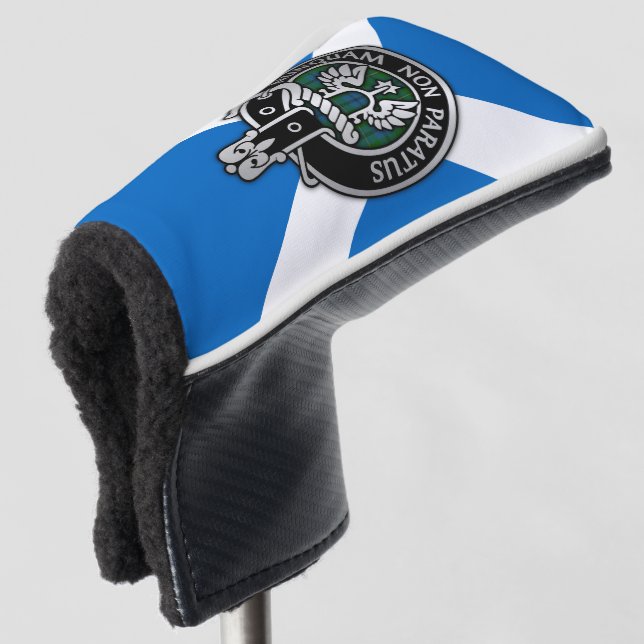 Clan Johnstone Crest & Tartan Golf Head Cover (3/4 Front)