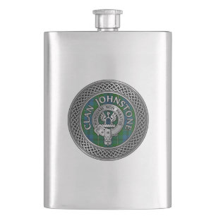 Clan Johnstone Crest & Tartan Hip Flask