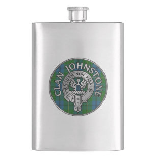 Clan Johnstone Crest & Tartan Hip Flask
