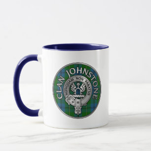 Clan Johnstone Crest & Tartan Mug