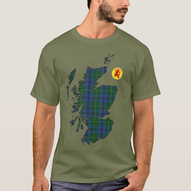 Clan Johnstone [EDIT] Tartan Map T-Shirt (Front)