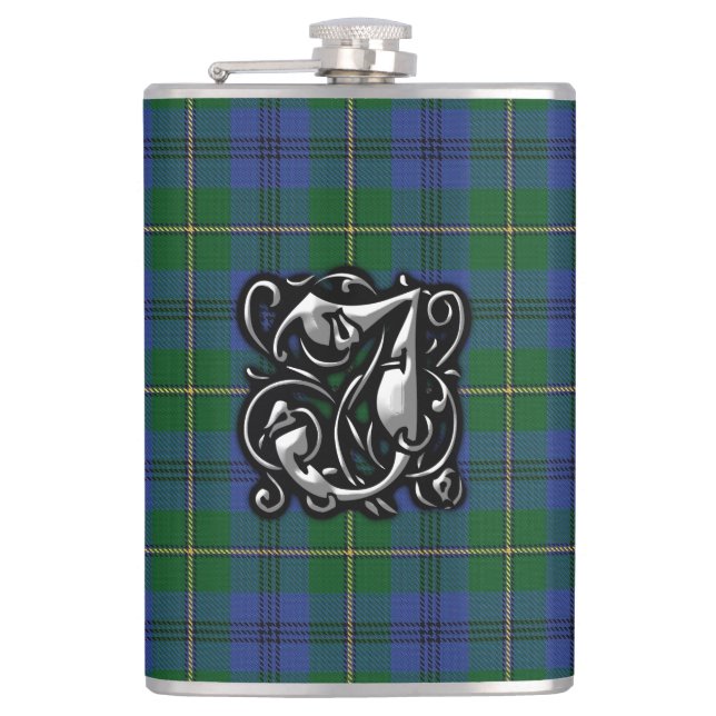 Clan Johnstone Johnston Tartan Old Scotland Flask (Front)