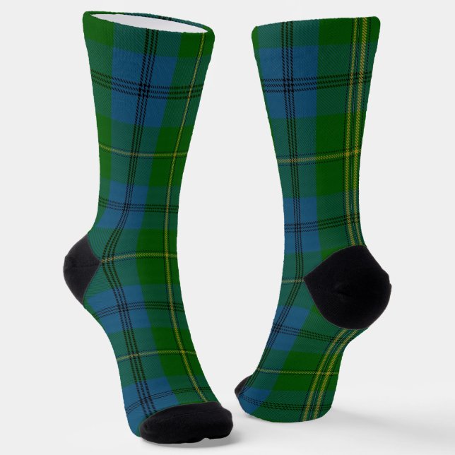Clan Johnstone Tartan  Socks (Angled)