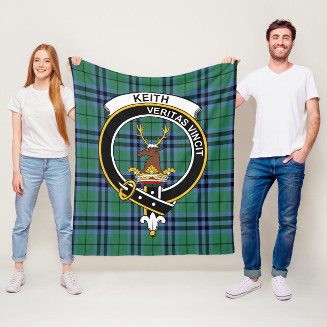 Clan Keith Ancient Tartan Plaid Fleece Blanket (In Situ)