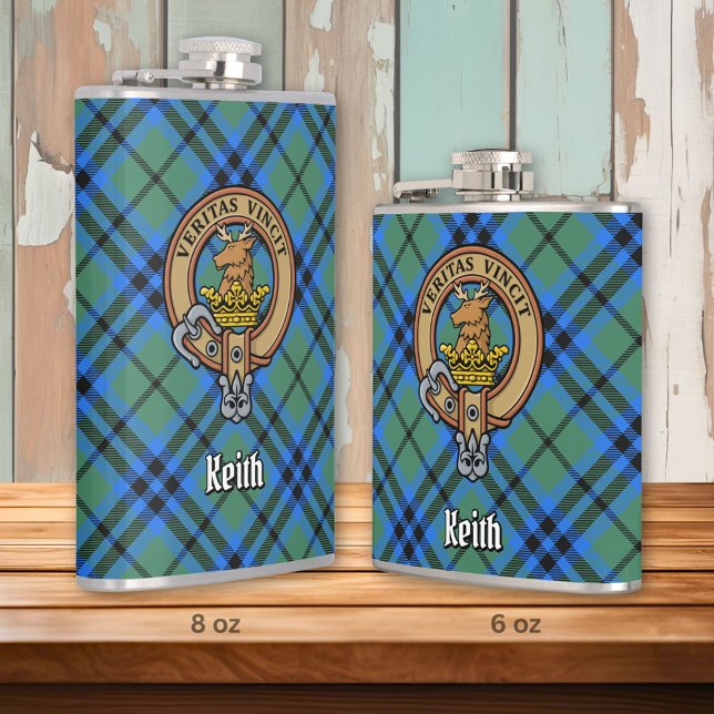 Clan Keith Crest over Tartan Hip Flask (Creator Uploaded)