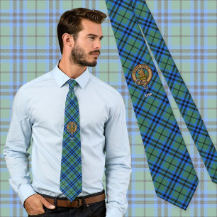 Clan Keith Crest over Tartan Tie