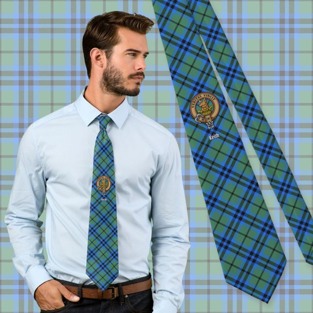 Clan Keith Crest over Tartan Tie (Creator Uploaded)