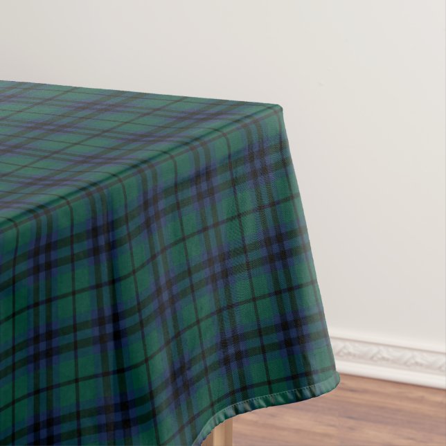 Clan Keith Dark Green Modern Scottish Tartan Tablecloth (In Situ)