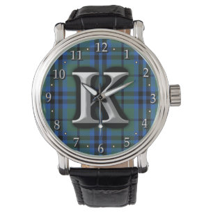 Clan Keith Letter K Monogram Tartan Watch
