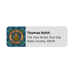Clan Keith Tartan Label Return Address Label