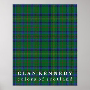 Clan Kennedy Colours of Scotland Tartan Poster