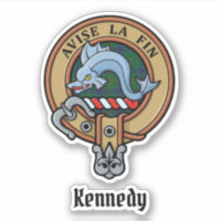 Clan Kennedy Crest over Tartan