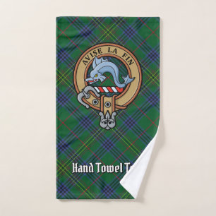 Clan Kennedy Crest over Tartan Bath Towel Set