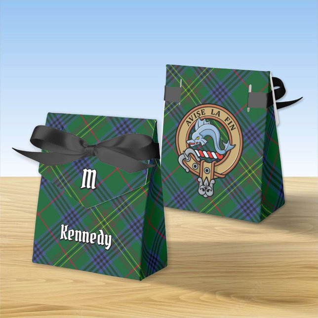 Clan Kennedy Crest over Tartan Favour Box (Creator Uploaded)