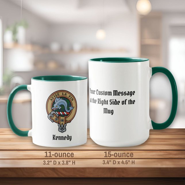 Clan Kennedy Crest over Tartan Mug (Creator Uploaded)