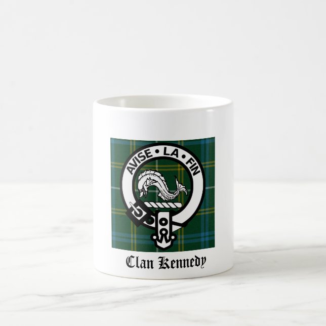 Clan Kennedy Crest Tartan Coffee Mug (Center)